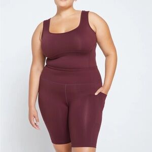 Universal Standard Next-To-Naked Bike Shorts-Black Cherry.